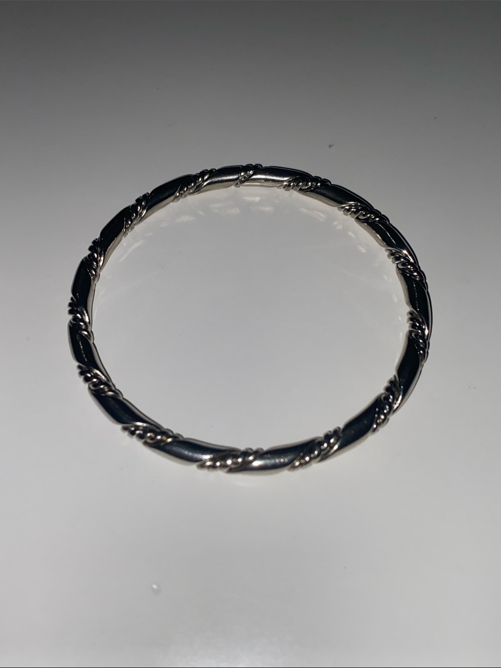 Silver Twisted Women's Bangle Bracelet